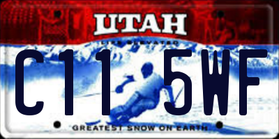 UT license plate C115WF