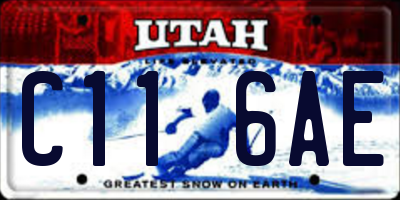 UT license plate C116AE