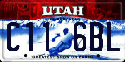 UT license plate C116BL