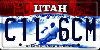 UT license plate C116CM