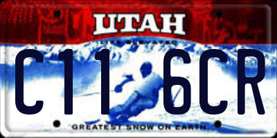 UT license plate C116CR
