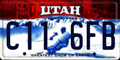 UT license plate C116FB