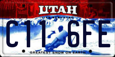 UT license plate C116FE