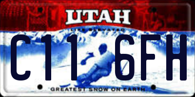 UT license plate C116FH