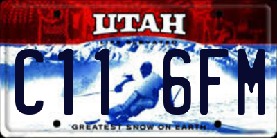 UT license plate C116FM