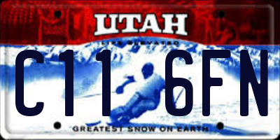 UT license plate C116FN