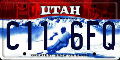 UT license plate C116FQ