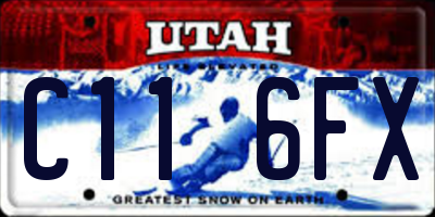 UT license plate C116FX