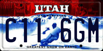 UT license plate C116GM