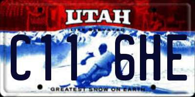 UT license plate C116HE