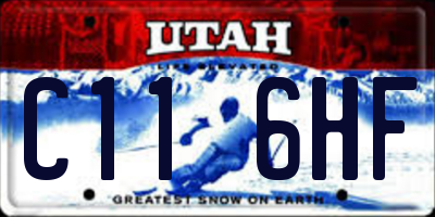 UT license plate C116HF
