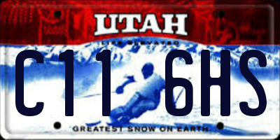 UT license plate C116HS