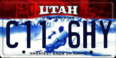 UT license plate C116HY