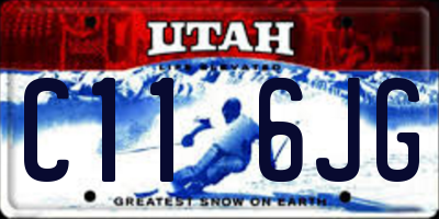 UT license plate C116JG