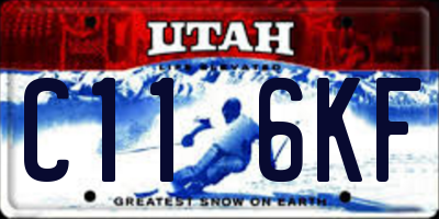 UT license plate C116KF