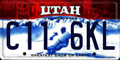 UT license plate C116KL