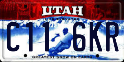 UT license plate C116KR