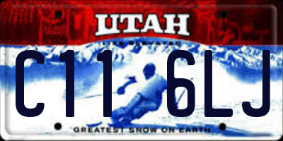 UT license plate C116LJ