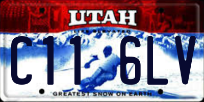 UT license plate C116LV