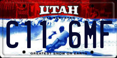 UT license plate C116MF