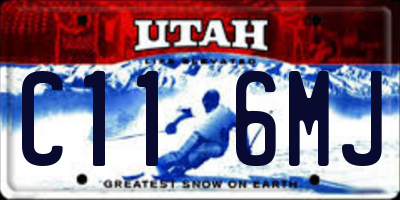 UT license plate C116MJ