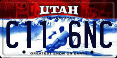 UT license plate C116NC