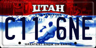 UT license plate C116NE