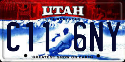 UT license plate C116NY