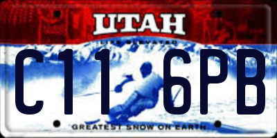 UT license plate C116PB