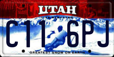 UT license plate C116PJ