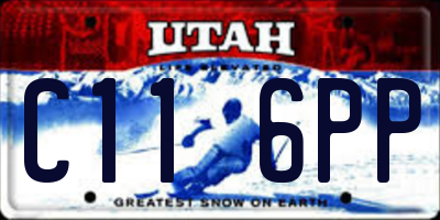 UT license plate C116PP