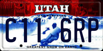 UT license plate C116RP