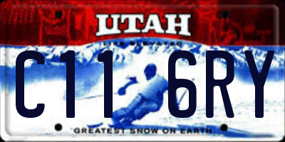 UT license plate C116RY