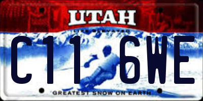 UT license plate C116WE