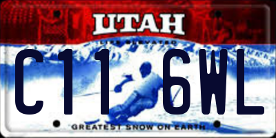 UT license plate C116WL