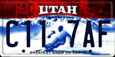 UT license plate C117AF