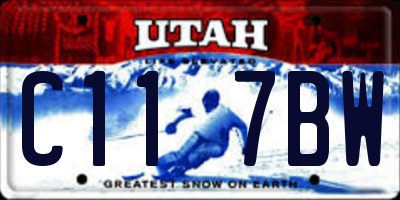 UT license plate C117BW