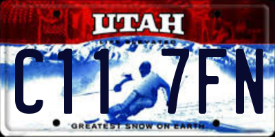 UT license plate C117FN