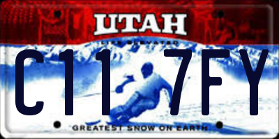 UT license plate C117FY