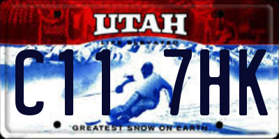 UT license plate C117HK