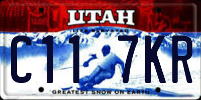 UT license plate C117KR