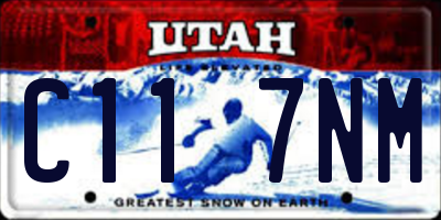 UT license plate C117NM