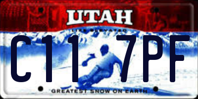 UT license plate C117PF