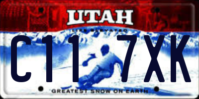 UT license plate C117XK