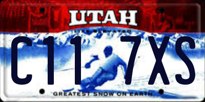 UT license plate C117XS