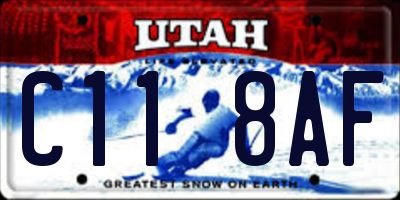 UT license plate C118AF
