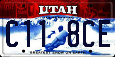 UT license plate C118CE