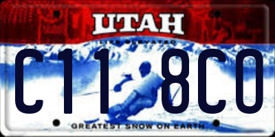 UT license plate C118CO