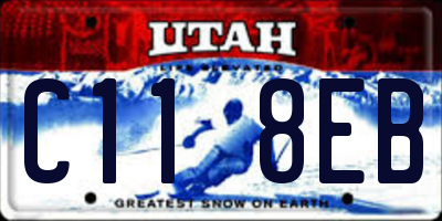 UT license plate C118EB