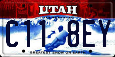 UT license plate C118EY